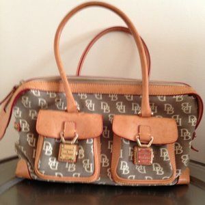 DOONEY AND BOURKE BROWN AND BEIGE  SATCHEL,